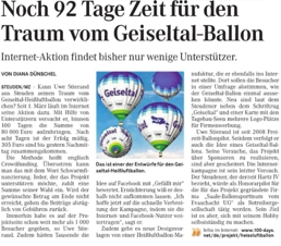 Noch 92 Tage Zeit für den Traum vom Geiseltal-Ballon